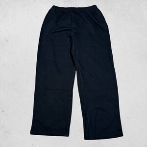 NWT SKIMS‎ Cotton Fleece Classic Straight Leg Pant Black ST-PNT-8385W Womens L
